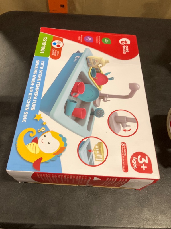 Photo 1 of CUTE STONE Color Changing Kitchen Sink Toys, Children Electric Dishwasher Playing Toy with Running Water, Upgraded Faucet, Automatic Water Cycle System Play House Pretend Role Play Toys for Boys Girls