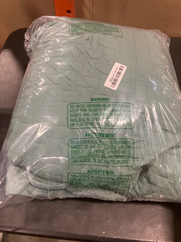 Photo 1 of BOV Luxury Velvet Quilt Bedding Set Queen Size, Lightweight Comforter Bedspread Full Size Queen Coverlet Sets with Shams, Teal Green 92"x96"