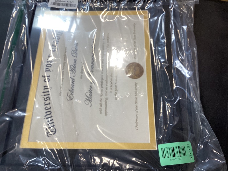 Photo 1 of Fun Memories 11x14 Diploma Frame, Solid Ramin Wood Certificate Picture Frame with High Definition Glass, Document Frame for Wall and Tabletop, Black Mat