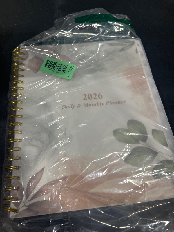 Photo 1 of 2026 Daily & Monthly Planner - One Page Per Day, Daily Planner from January 2026 - December 2026, Planner 2026 with 12 Monthly Tabs, 8.5" x 11", Rose Leaf