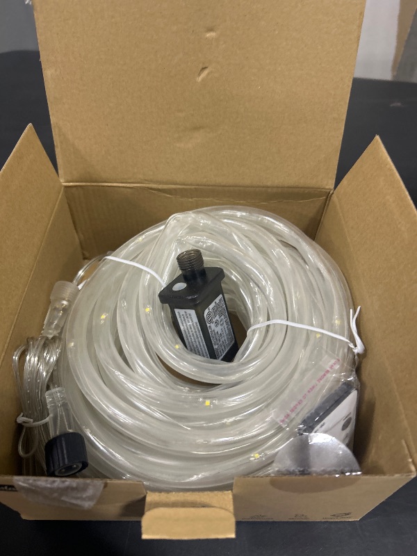 Photo 1 of 40ft 120 LED Rope Lights, Outdoor Rope Lights Plug in Outdoor Tube Light for Garden, Patio, Party, Christmas (Warm White)