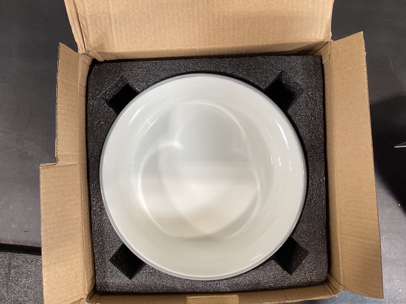 Photo 1 of Addogyy Grey White Dog Bowl Ceramic for Medium Large Breed, Heavy Weighted Dog Food Water Feeder Dish, 8 in Non - Slip Modern Cute Extra Big Porcelain Pet Bowl Maze Wide Mouth