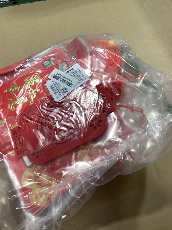 Photo 1 of 116 Pcs Chinese New Year Decorations 2026 Lunar New Year Decorations Couplets Red Envelopes Window Stickers Red Lanterns Fu Ornaments Auspicious Tree Decoration for Chinese Festival