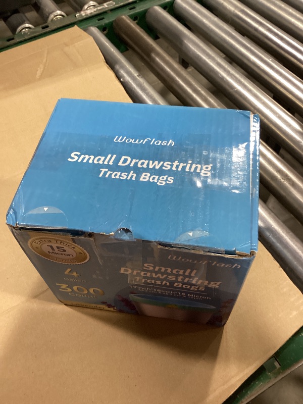 Photo 1 of 300 Count 15 Micron Extra Thick 4 Gallon Drawstring Small Trash Bags, Sturdy & Tear-Resistant Small Garbage Bags for Bathroom, Office, Bedroom & Kitchen