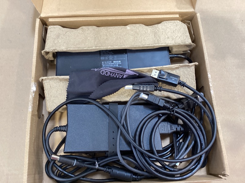 Photo 1 of Dell WD19S Docking Station 130W (90W Power Delivery) - Dell Docking Station Dual Monitor for Laptop with 130W Power Adapter + Anyhdd HDMI Cable + DisplayPort Cable + USB-C Cable + Microfiber Cloth