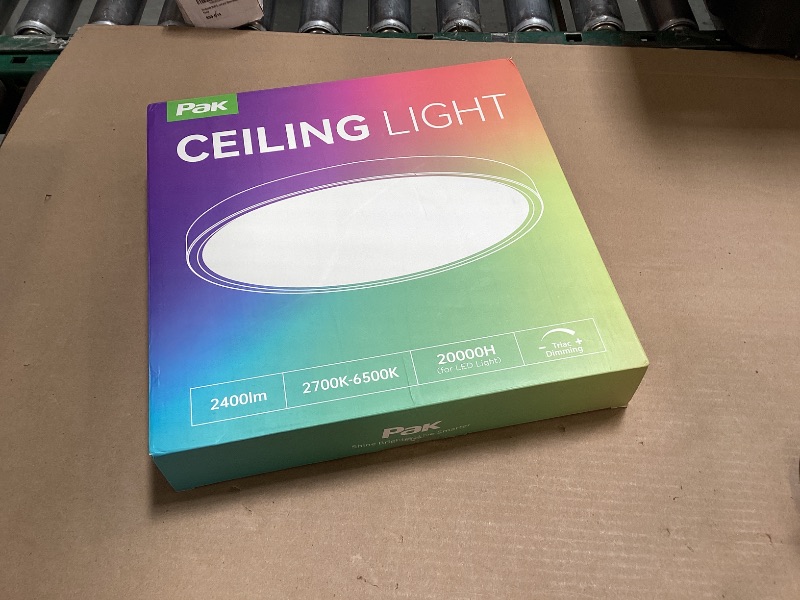 Photo 1 of 12 Inch Smart Ceiling Light, RGB+IC LED Flush Mount Light Fixture, 2400LM Dimmable, APP & Remote Control, 2700K-6500K DIY Color Ceiling Light for Bedroom Living Room, Works with Alexa & Google Home