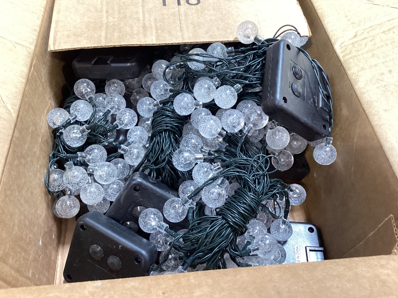 Photo 1 of 2-Pack 64FT 100 LED Crystal Globe Solar String Lights Outdoor, Waterproof Solar Lights for Outside, 8 Lighting Modes Patio Decorations for Garden Yard Wedding Porch Party Easter Tree (Warm White)