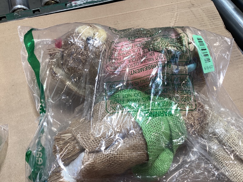 Photo 1 of 2 Pack Easter Standing Bunny Couple Figurines 14" Handmade Straw Bunny Figurine with Carrot Eggs Easter Rabbits Tabletop Statues Cute Rabbit Photo Props Gifts for Office Home Table Garden Spring Decor