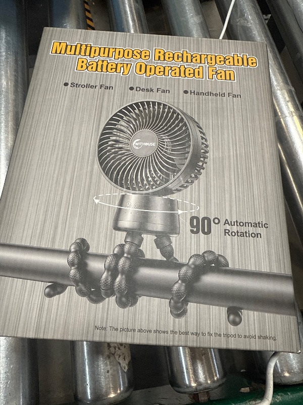 Photo 1 of 20000mAh Portable Stroller Fan with Auto Oscillating, Extended Anti-Slip Detachable Flexible Tripod, Backup Power & LED Light, 3-Speed Quiet Long Time Clip On Fans for Baby Crib Car Seat Travel