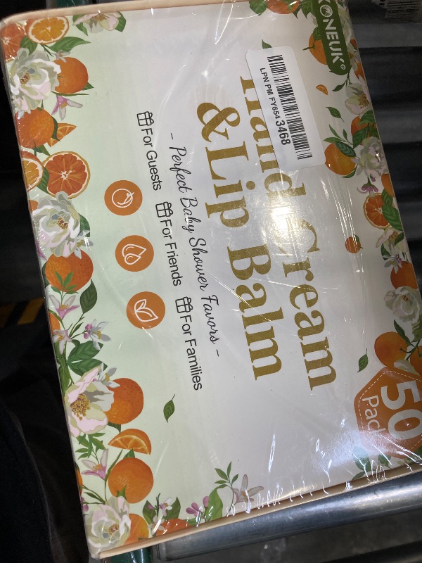 View 2 of 50 Pack Bulk Hand Cream and Bulk Lip Balm Gifts Sets, Bridal Shower Favors and Baby Shower Favors for Guests with Thank You Card and Organza Gift Bags, Appreciation Gifts, Baby Shower Prizes (Orange)