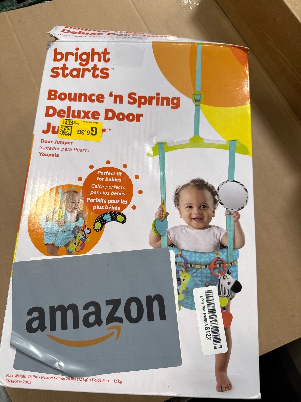 Photo 1 of Bright Starts Bounce 'n Spring Deluxe Door Jumper for Baby with Adjustable Strap, 6 Months and Up, Max Weight 26 lbs