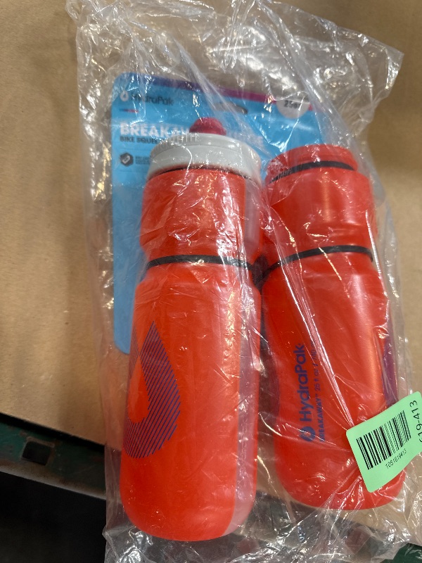 Photo 1 of HydraPak | Polar Bottle - Breakaway Surge Lightweight Bike Water Bottle 2-Pack - High Flow, Cycling & Sports Squeeze Bottle (Orange, 740ml / 25oz)