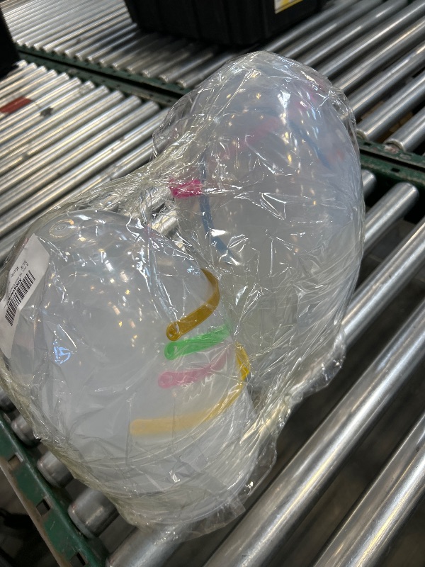 Photo 1 of 12 Inch/ 10 Inch/ 8 Inch Giant Clear Easter Eggs Fillable 4/5/ 6/7/ 8/10/ 12 Pcs Jumbo Plastic Easter Eggs Large Clear Easter Egg Empty for Easter (8 Pcs - Clear with Colorful Handle (10 Inch))