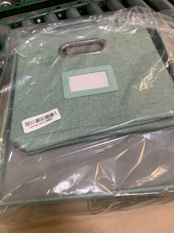 Photo 1 of 2 Pack File Storage Organizer, Filing Box, Portable File Box with Lid, Fit for Letter/Legal File Folder Storage, Document Organizer, Green