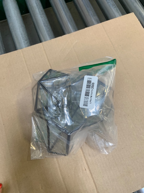 Photo 1 of Mkono 4 Inches Mini Glass Geometric Terrarium Container Set of 3 Modern Tabletop Planter Shelves Decor Display Centerpiece for Succulent Miniature Fairy Garden Air Plant, Black(Plant Not Included)