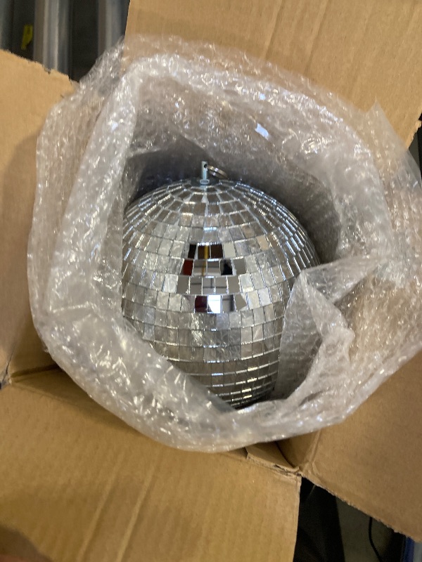 Photo 1 of Alytimes Mirror Disco Ball - 8-Inch Cool and Fun Silver Hanging Party Disco Ball –Big Party Decorations, Party Design