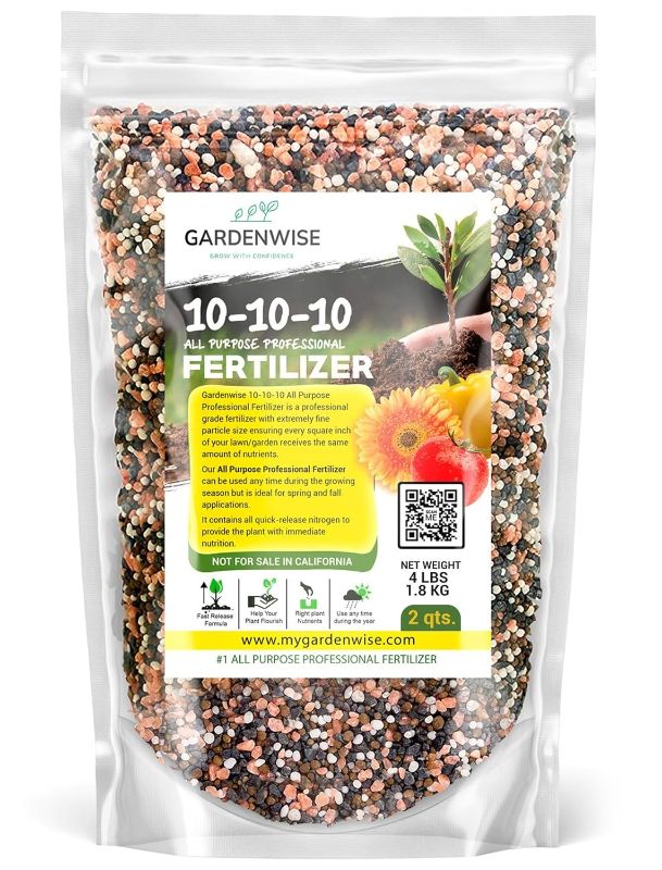 Photo 1 of 10-10-10 Plant Fertilizer Slow Release - 10 10 10 All Purpose Granular Garden Fertilizer for Vegetables, Tomato, Arborvitae, Shrubs, Rose, Flowers, Fruit, Fig Trees (2 QUARTS)
