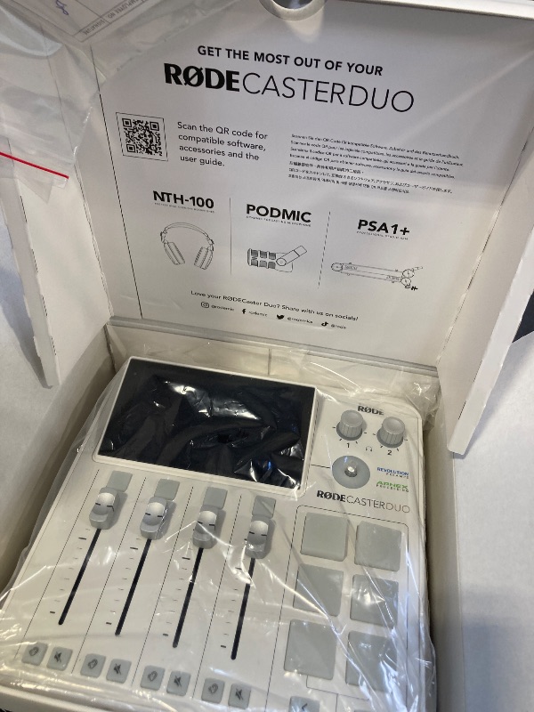 Photo 1 of RØDE RØDECaster Duo Compact All-in-One Audio Production Solution for Podcasting, Streaming, Music Production and Content Creation (White)