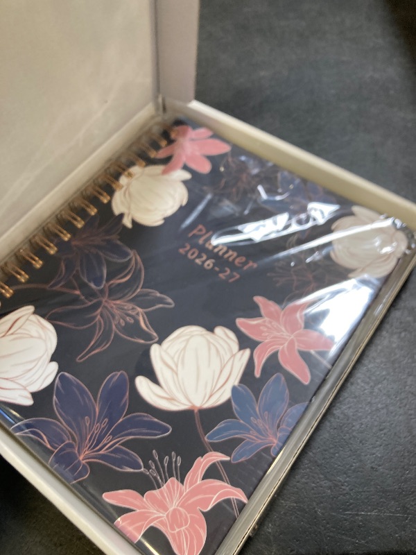 Photo 1 of 2026 Planner Weekly and Monthly, Hardcover 2026-2027 Planner Calendar Agenda with Stickers, Monthly Tabs, Jan 2026 - Jun 2027, 18 Month Large Daily Planner, 8" x 10", Night Lily