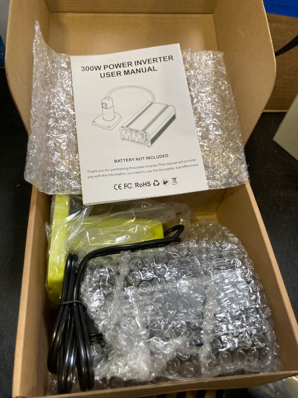 Photo 1 of TANHEYIN 300W Power Inverter Compatible with Ryobi 18V Battery - DC 18V to AC 110V Battery Converter, Portable Power Station with PD 65W Type-C Fast Charging & 2 AC Outlet & 1 USB-A 18W Max