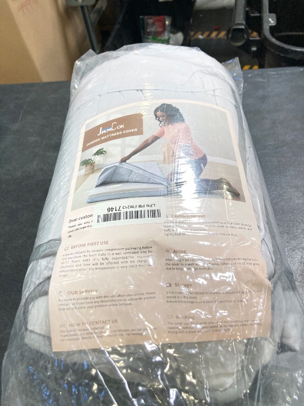 Photo 1 of Jamdok 3Inch Small Single Mattress Topper Cover(Only Cover),Cot Mattress Protector Bedding,Foam and Latex Mattress Cover with Zipper,Pillow Top and Bottom(72 x 24”) Gray