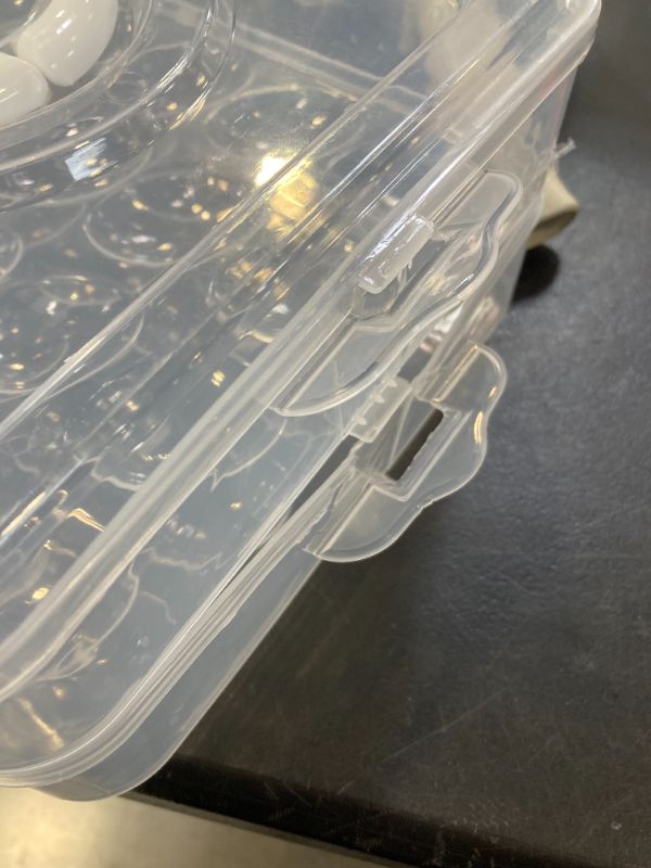 Photo 1 of 2-Layer Deviled Egg Carrier with Lid,Deviled Egg Trays with Handle,Stack Portable Stackable Trays,Clear Devil Egg Cotainer 48 eggs Holders, for Thanksgiving Day, Easter, Holiday,Parties and Kitchen