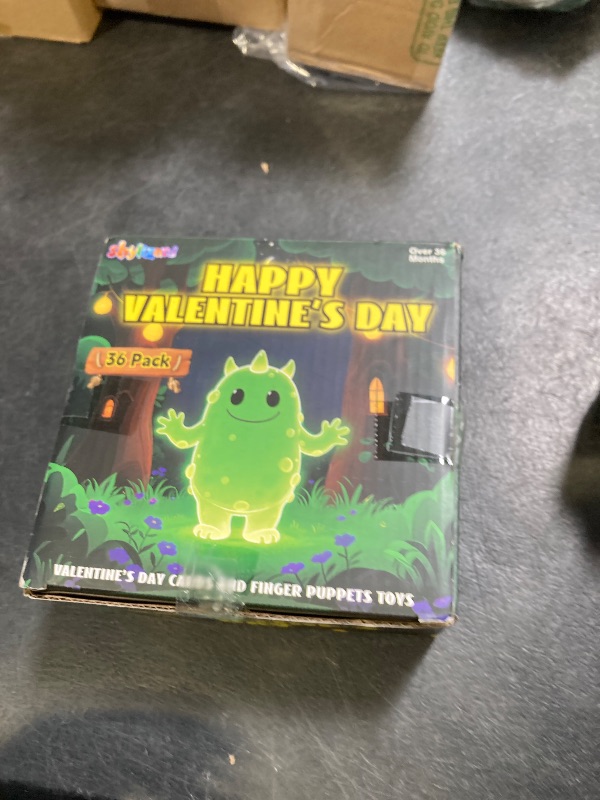 Photo 1 of 36 Packs Valentines Day Cards for Kids with Glow in The Dark Monster Finger Puppets, Classroom Exchange Valentines Day Gifts for Kids Party Favor Holiday Reward Prizes Supplies for Boys Girls