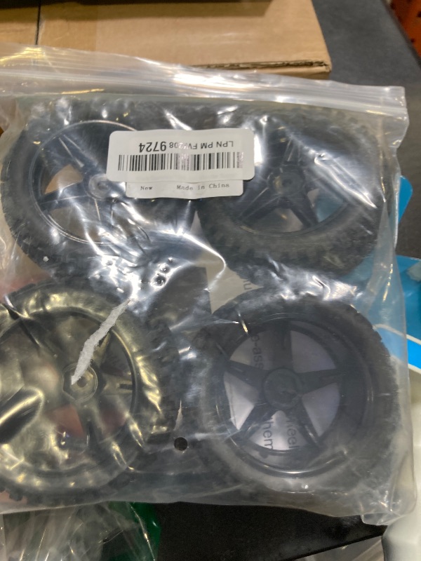 Photo 1 of 4Pack ShareGoo 12mm Hex Wheel 5 Spoke Rims High Grip Rubber Tires Front Rear Tyres with Sponge 88mm/3.46" for 1/10 RC Off-Road Buggy