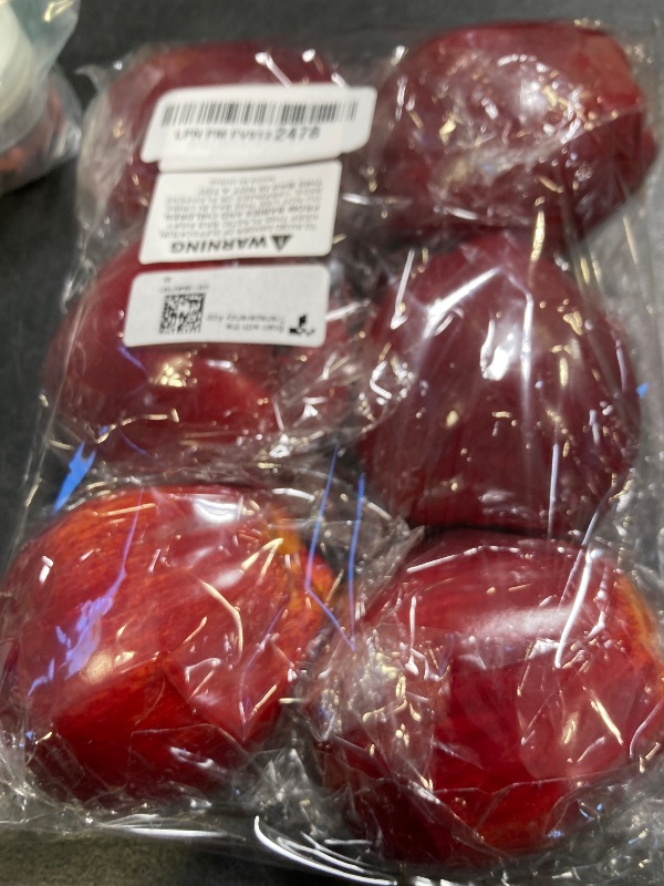 Photo 1 of Lorigun Artificial Apples Fake Fruits Red Delicious Apples for Decoration, Decorative Fruit, Faux Big Red Apple 6 Pcs