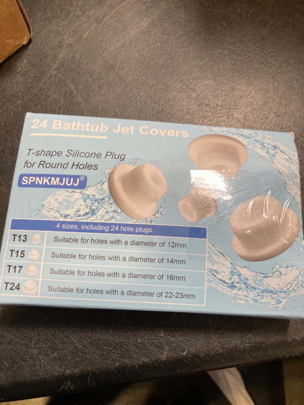 View 2 of 24 PCS Bathtub Jet Covers Silicone Hole Plug White Tube Plugs 4 Sizes Waterproof Bathtub Plug Fit for 12mm 14mm 16mm 22-23mm Bathtub Hole