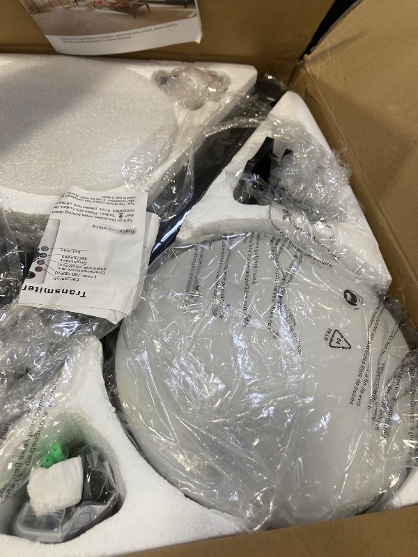 Photo 1 of lspmke Ceiling Fans with Lights, 52 Inch Low Profile Ceiling Fan with Light and Remote, Flush Mount, Quiet, Reversible, 3CCT, Dimmable, Black RGB Ceiling Fan for Bedroom, Living Room, Indoor/Outdoor