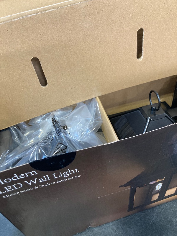 Photo 1 of 2 Pack Solar Outdoor Wall Lights for Fence Front Door Waterproof Dusk to Dawn Motion Sensor LED Sconce with 3 Modes,3000K E26 Bulb Included,Exterior Porch Lamps Wall Mount Patio Decorative