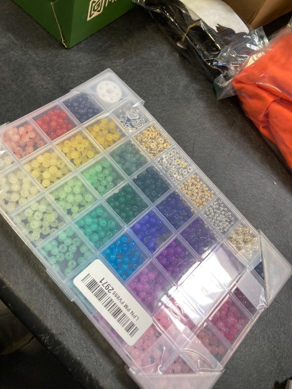 Photo 1 of 1368pcs 6mm Glass Beads for Bracelets, 34 Colors Crystal Beads for Jewelry Making, Funtopia Round Glass Beads for DIY Earrings Necklace Crafts with Spacer Beads and Charms, Solid and Gradient Colors