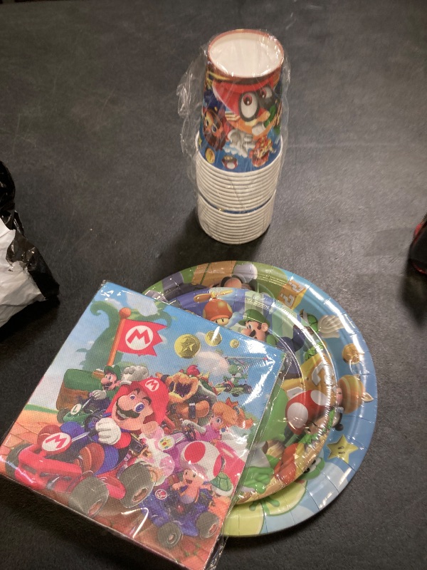 Photo 1 of 60 PCS Tableware Sets, Birthday Party Supplies Paper Plates and Napkins Set Includes 20 PCS Plates, 20 PCS Napkins and 20 Paper Cups for Party Decorations