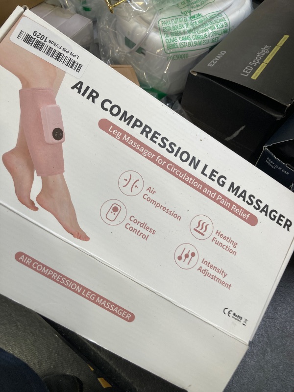 Photo 1 of Eniosvar Air Compression Leg Massager, Cordless Calf Massager with Heat, Air Compression Leg Massage for Circulation and Pain Relief, Gifts for Dad Mom Men Women, Pink (Single)