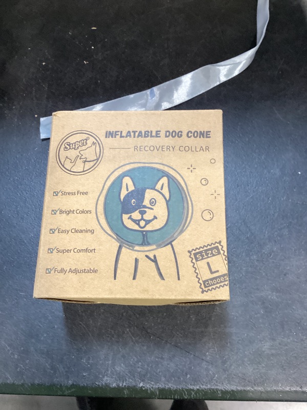 Photo 1 of Supet Raised Inflatable Dog Cone Collar to Stop Licking, Soft Dog Cone Alternative After Surgery, Doggie Neck Donut Collar for Small Medium Large Dogs