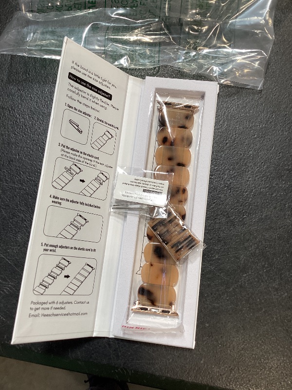 Photo 1 of Heesch Blonde Tortoise Band Compatiable with Apple Watch Strecthy Band for Woman 38mm 41mm Fashion Resin Strap for iWatch 7,SE,6,5,4 40mm Wristband