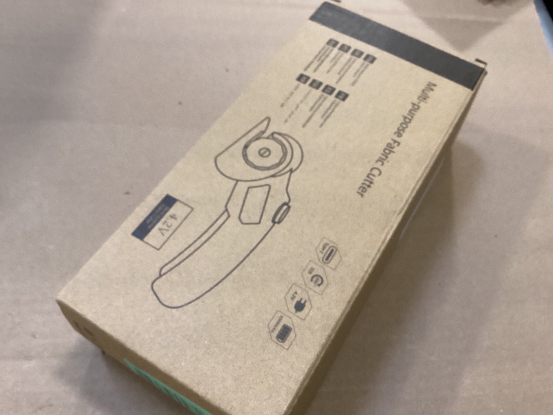 Photo 1 of Cordless Electric Scissors, 4V Rechargeable Rotary Cardboard Cutter with 2 Blades Safety Lock & LED Light, USB Cable for Plastic, Box, Carpet, Leather, DIY Crafts