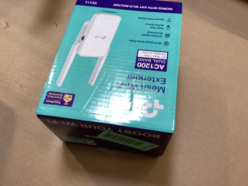 Photo 1 of TP-Link AC1200 WiFi Extender, 2023 Engadget Best Budget Pick, 1.2Gbps Signal Booster for Home, Dual Band 5GHz/2.4GHz, Covers Up to 1500 Sq.ft and 30 Devices,Support Onemesh, One Ethernet Port (RE315)