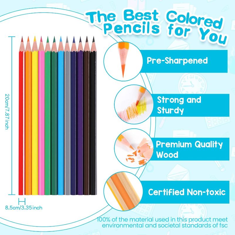 Photo 1 of Colored Pencils for Kids 12 Colors, Pre-sharpened