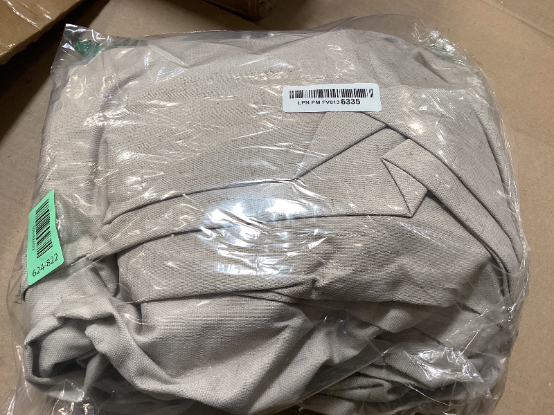 Photo 1 of H.VERSAILTEX Linen Blackout Curtains Durable Thick Textured Linen Look 100% Blackout Patio Door Curtain Anti Rust Grommet Extra Wide Sliding Door Curtain Panel, Cobblestone, W100 x L108 inch