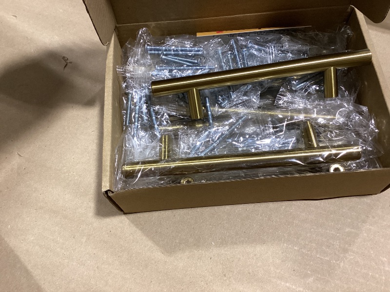 Photo 1 of Goldenwarm 10 Pack 4 inch Gold Cabinet Handles Brushed Gold Cabinet Pulls Stainless Steel Drawer Pulls, Durable Kitchen Cabinet Handles - Bathroom Bedroom Dresser Handles Easy DIY Upgrade