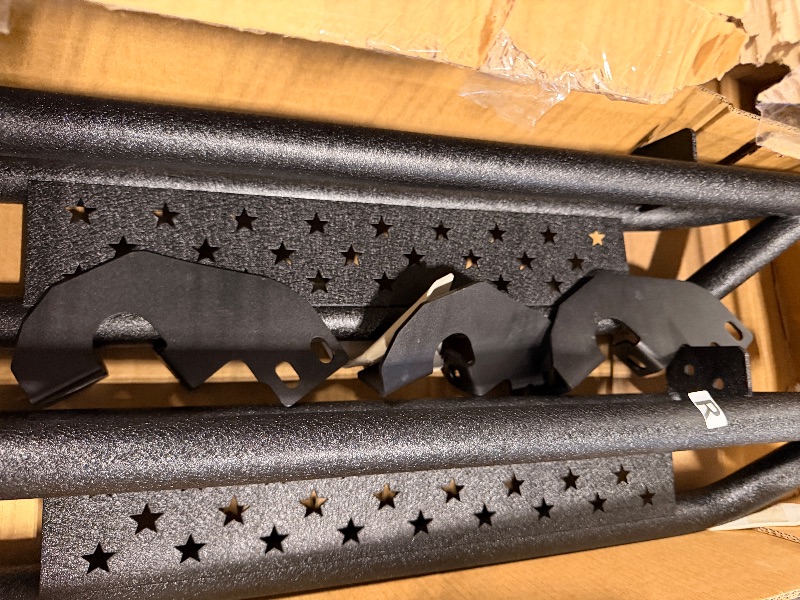 Photo 1 of ***MISSING HARDWARE AND 3 PLATES*** Running Boards Compatible with Chevy Colorado/GMC Canyon 2015-2025 Crew Cab, 6" 2-Stairs Side Step Rails Coated Black Carbon Steel Nerf Bars