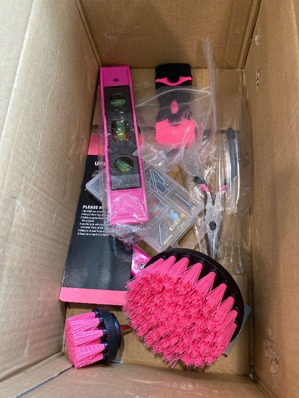 Photo 1 of *Missing Parts*
ThinkLearn Tool Kit with 20V Cordless Drill(265in-lbs), Pink Drill Set for Women, Lady's Home Tool Kit for DIY, Daily Repair Tool Set as a Creative Gift with a Large-Capacity Tool Storage Bag