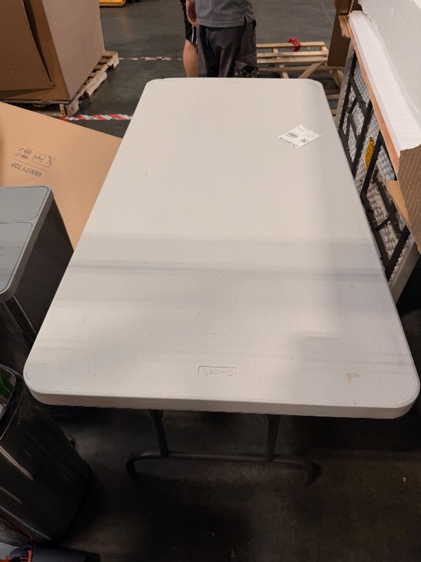 Photo 1 of ****TWO TABLES**** Iceberg IndestrucTable Commercial Folding Table – Heavy-Duty 60” Plastic Utility Table for Indoor/Outdoor Use, Platinum Granite Finish, 1000 lb Weight Capacity – Durable Event or Office Table