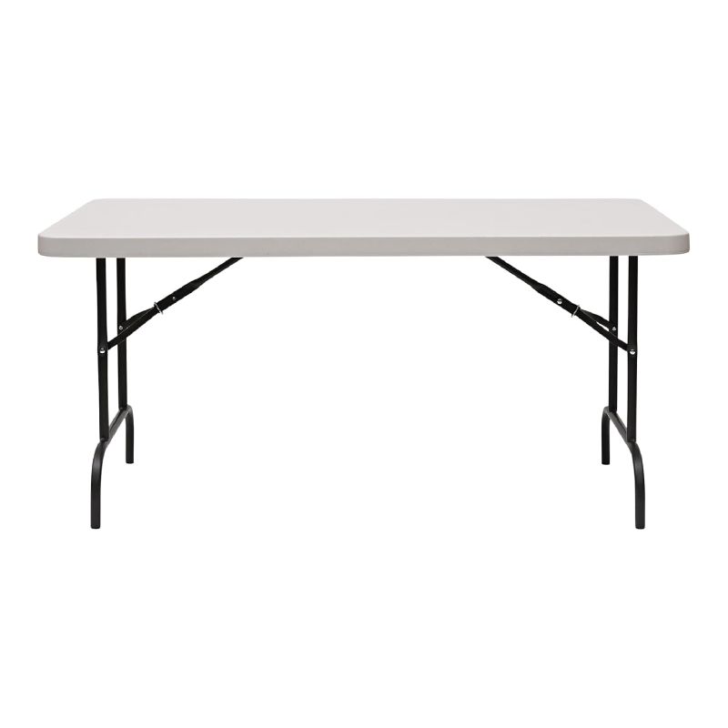 Photo 1 of ****TWO TABLES**** Iceberg IndestrucTable Commercial Folding Table – Heavy-Duty 60” Plastic Utility Table for Indoor/Outdoor Use, Platinum Granite Finish, 1000 lb Weight Capacity – Durable Event or Office Table