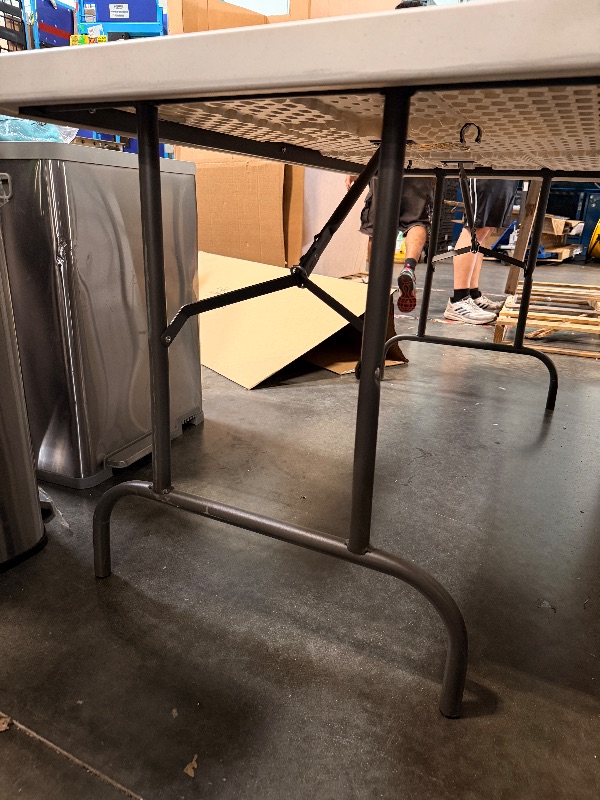 Photo 1 of ****TWO TABLES**** Iceberg IndestrucTable Commercial Folding Table – Heavy-Duty 60” Plastic Utility Table for Indoor/Outdoor Use, Platinum Granite Finish, 1000 lb Weight Capacity – Durable Event or Office Table