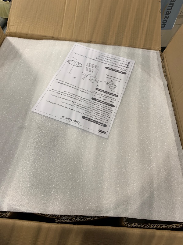 Photo 1 of *USED*
Fivemengo 20 Inch Lantern Pendant Light, White Imitation Silk Lampshade, Bubble Pendant Light Fixture Ceiling Hanging Lamp Chandelier for Living Dinning Room Kitchen Island Bedroom Restaurant Cafe