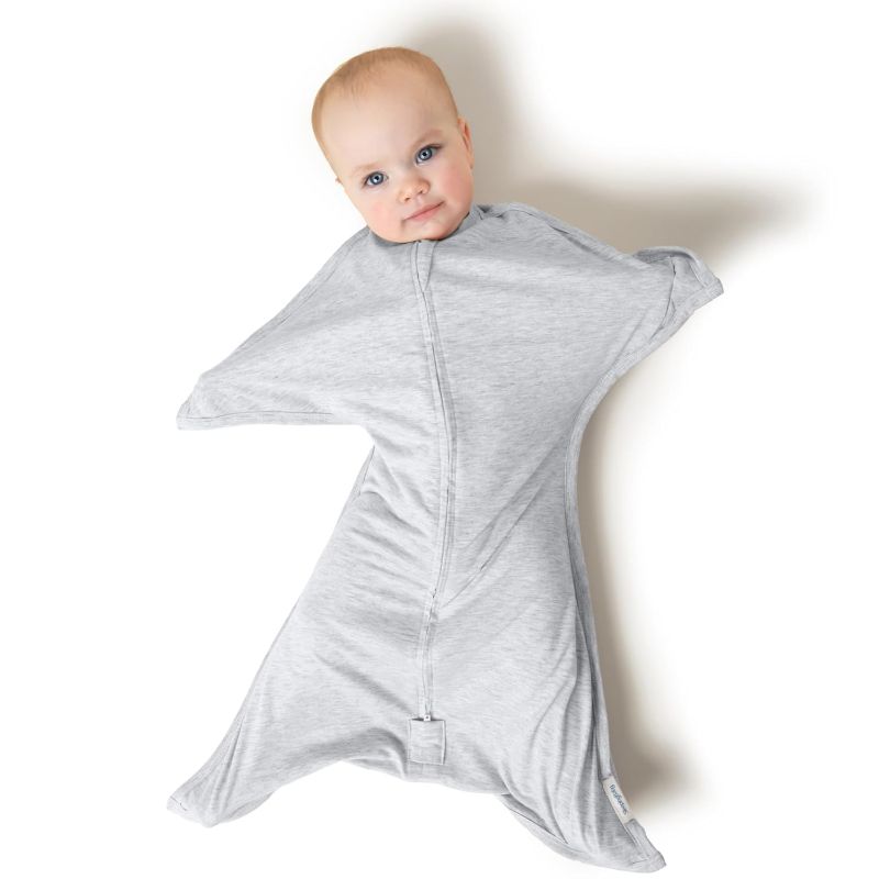 Photo 1 of ***REFERENCE PICTURE****SleepingBaby Zipadee-Zip Transition Swaddle - Cozy Baby Swaddling Blanket with Zipper Convenience - Roomy Wearable Blanket for Easy Diaper Changes - 3-6 Month - Recharge Silver Heather