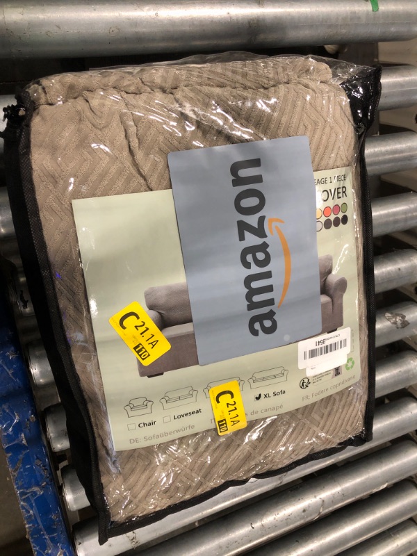 Photo 1 of ***COVER***XINEAGE 2025 New Extra Large Couch Cover for 3 Cushion Couch (91"-110") 1 Piece Stretch Oversized Sofa Slipcovers Jacquard 4 Seater Furniture Protector Elastic Bottom for Kids,Pet (XL Sofa, Khaki)